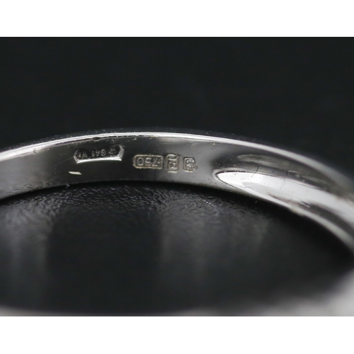 243 - Princess Cut Diamond Centre Stone Ring with Round Cut Diamond Set Surround Mounted in 18 Carat White... 