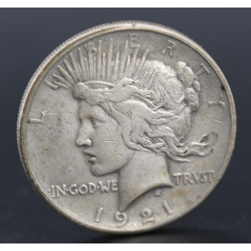 250 - Silver United States of America One Dollar Coin 1921