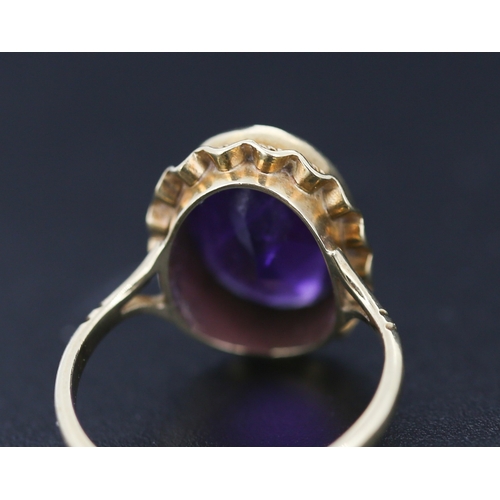 258 - Amethyst Set Single Stone Ring Mounted in 9 Carat Yellow Gold Ring Size O