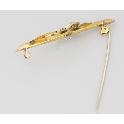 262 - Attractively Detailed Seed Pearl and Garnet Set Brooch 4.5cm