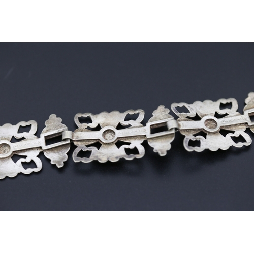 263 - Finely Detailed Silver Plated Antique Nurses Belt 68cm Long