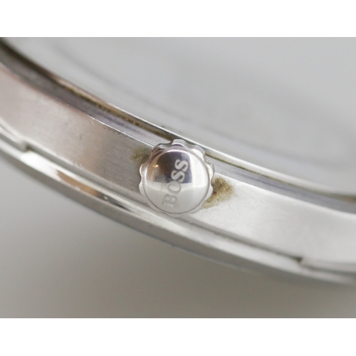 264 - Boss Hugo Boss Gentleman's Wristwatch Rose Gold Roman Numerals Date Aperture