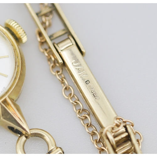 269 - Certina Ladies 9 Carat Yellow Gold Swiss Made Wristwatch Bracelet 18cm Long