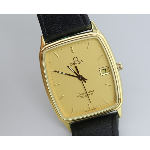 276 - Omega Seamaster Quartz Swiss Made Unisex Watch Date Aperture