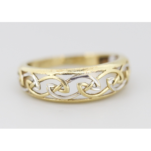 283 - Celtic Knot Motif Ring Mounted in 9 Carat Yellow Gold Ring Size U