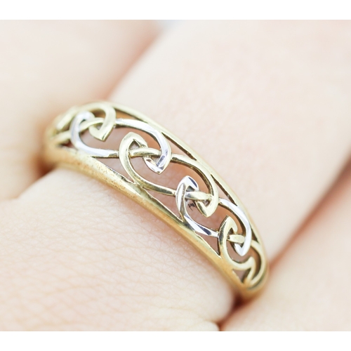 283 - Celtic Knot Motif Ring Mounted in 9 Carat Yellow Gold Ring Size U