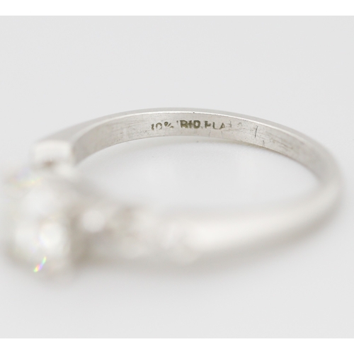 285 - Finely Detailed Diamond Solitaire with Further Diamond Inset to Shoulders Mounted in 18 Carat White ... 