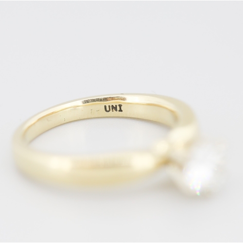 286 - Diamond Solitaire Six Claw Set Mounted in 14 Carat Yellow gold Total Diamond Carat Weight Approximat... 