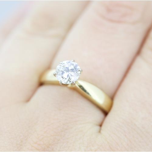 286 - Diamond Solitaire Six Claw Set Mounted in 14 Carat Yellow gold Total Diamond Carat Weight Approximat... 