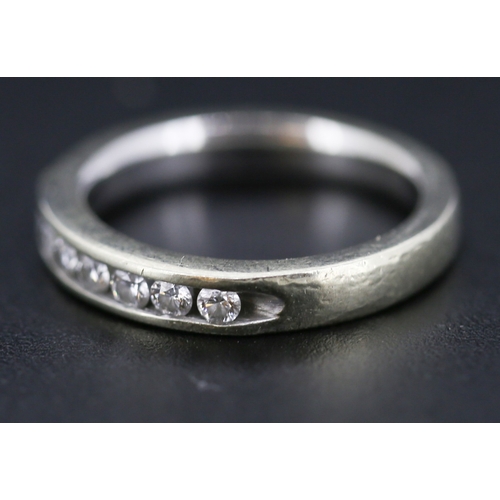 296 - Diamond Seven Stone Channel Set Ring Mounted in 14 Carat White Gold Ring Size J