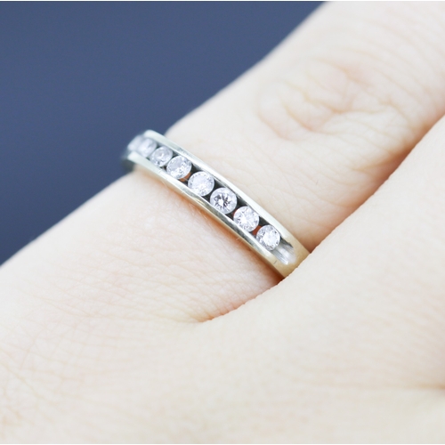 296 - Diamond Seven Stone Channel Set Ring Mounted in 14 Carat White Gold Ring Size J