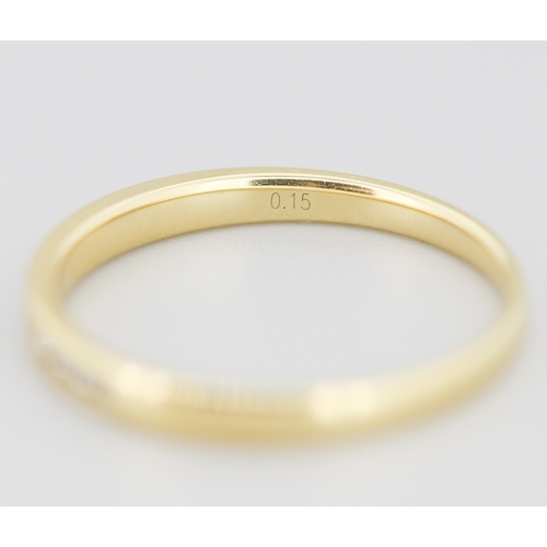 315 - Diamond Ten Stone Channel Set Band Ring Mounted in 18 Carat Yellow Gold Ring Size R