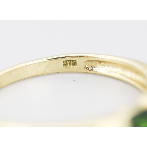 320 - Diopside Single Stone Set Ring Mounted in 9 Carat Yellow Gold Ring Size T and a Half