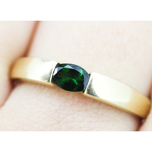 320 - Diopside Single Stone Set Ring Mounted in 9 Carat Yellow Gold Ring Size T and a Half