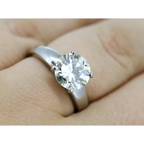 338 - Diamond Solitaire Four Claw Set Mounted in Platinum Total Diamond Carat Weight 2.6ct Ring Size O