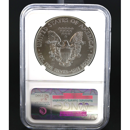 343 - 1 Ounce Fine 999 Silver United States of America One Dollar Coin 2014 First Release Encapsulated