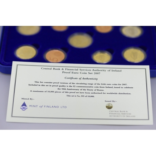 354 - Central Bank and Financial Serviced Authority of Ireland Proof Euro Coin Set Dated 2007 Encapsulated... 