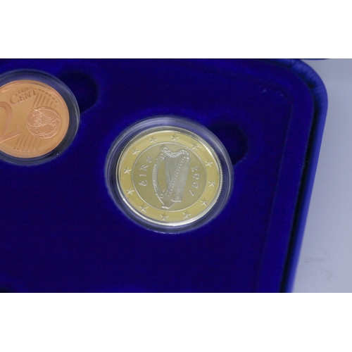 354 - Central Bank and Financial Serviced Authority of Ireland Proof Euro Coin Set Dated 2007 Encapsulated... 