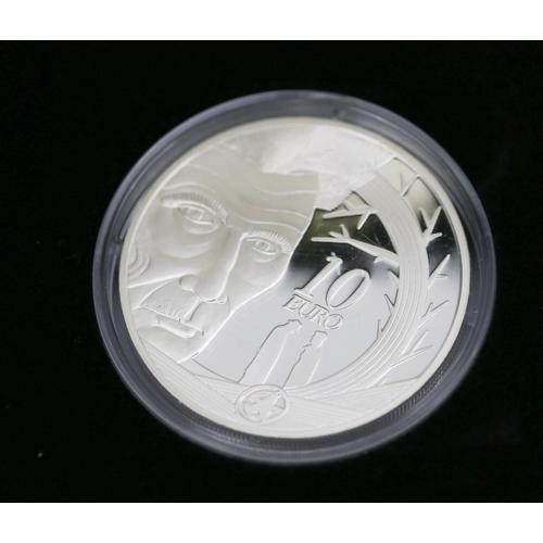 359 - Sterling Silver Proof 10 Euro Coin Issued to Mark the 100th Anniversary of the Birth of Samuel Becke... 