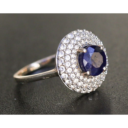 39 - Attractively Detailed Gemset Cluster Ring Mounted in 9 Carat Yellow Gold Ring Size N and a Half