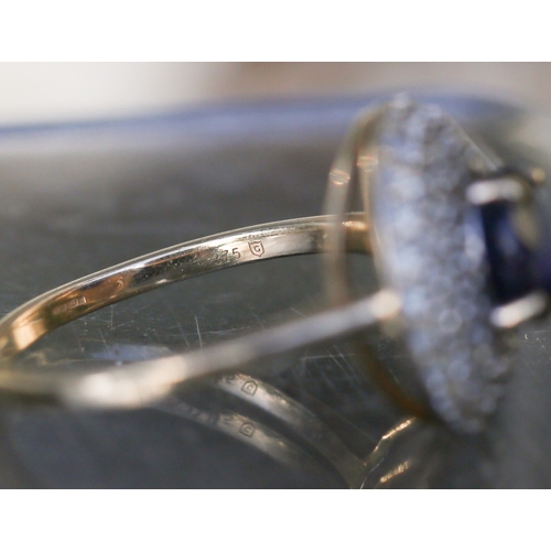 39 - Attractively Detailed Gemset Cluster Ring Mounted in 9 Carat Yellow Gold Ring Size N and a Half