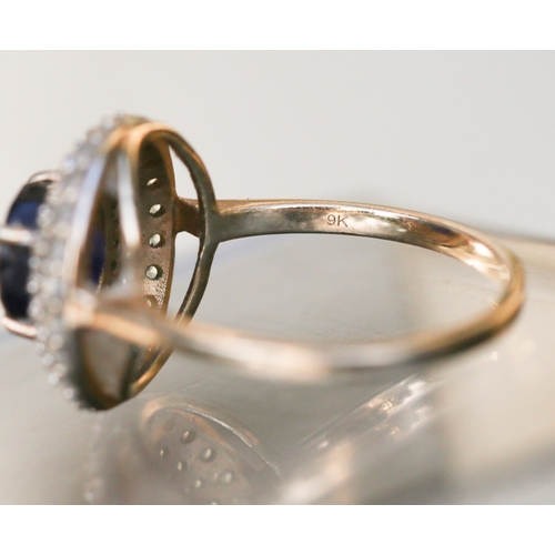 39 - Attractively Detailed Gemset Cluster Ring Mounted in 9 Carat Yellow Gold Ring Size N and a Half