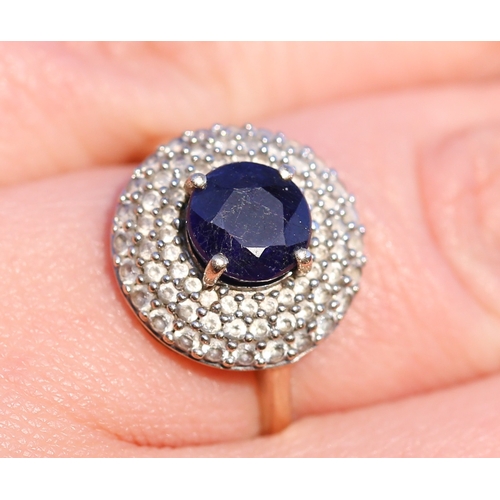 39 - Attractively Detailed Gemset Cluster Ring Mounted in 9 Carat Yellow Gold Ring Size N and a Half