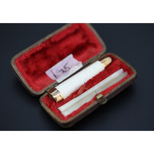 9 Carat Rose Gold Mounted Meerschaum Ladies Cigarette Holder with Original Fitted Case