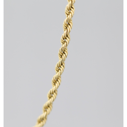 43 - 9 Carat Yellow Gold Rope Chain Necklace 56cm Long