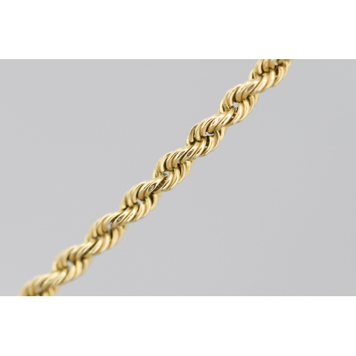 43 - 9 Carat Yellow Gold Rope Chain Necklace 56cm Long