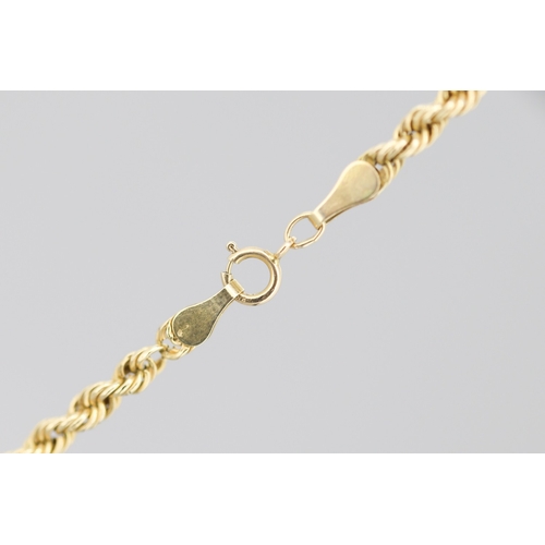 43 - 9 Carat Yellow Gold Rope Chain Necklace 56cm Long