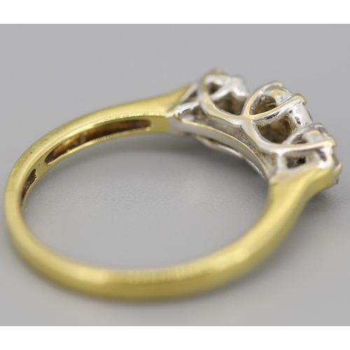 48 - Diamond Set Tri-Cluster Set Ring Mounted in 18 Carat Yellow Gold Ring Size O