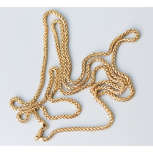 5 - 9 Carat Yellow Gold Wheat Link Chain 92cm Long