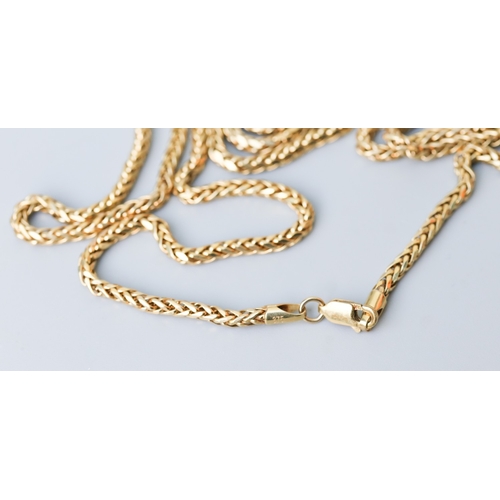 5 - 9 Carat Yellow Gold Wheat Link Chain 92cm Long