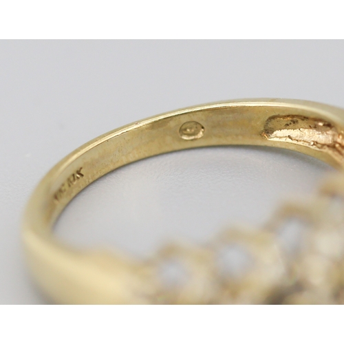 51 - Finely Detailed Diamond Set Three Row Cluster Ring Mounted in 10 Carat Yellow Gold Ring Size N and a... 