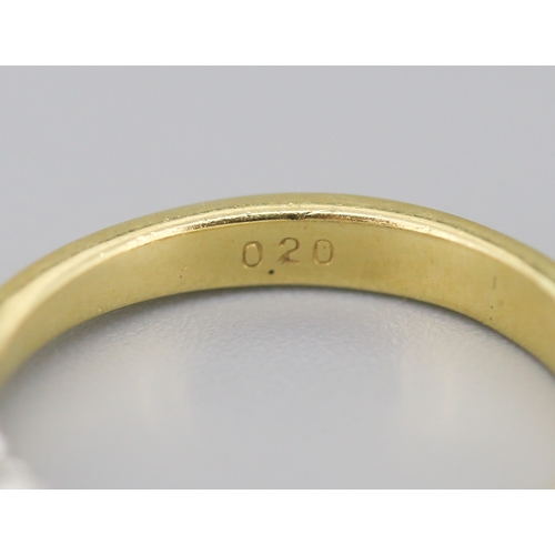 55 - Diamond Five Stone Graduated Form Ring Mounted in 18 Carat Yellow Gold Ring Size N and a Half