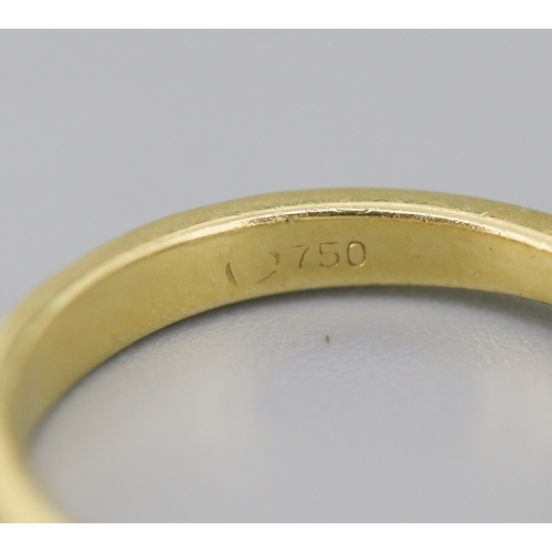 55 - Diamond Five Stone Graduated Form Ring Mounted in 18 Carat Yellow Gold Ring Size N and a Half