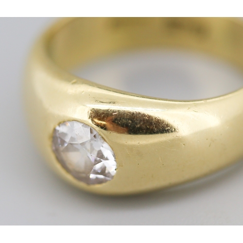 56 - Diamond Solitaire Bezel Set Band Ring Mounted in 18 Carat Yellow Gold Total Diamond Carat Weight App... 