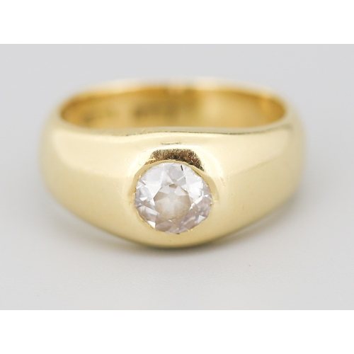 56 - Diamond Solitaire Bezel Set Band Ring Mounted in 18 Carat Yellow Gold Total Diamond Carat Weight App... 