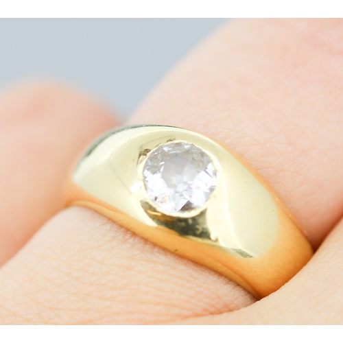 56 - Diamond Solitaire Bezel Set Band Ring Mounted in 18 Carat Yellow Gold Total Diamond Carat Weight App... 