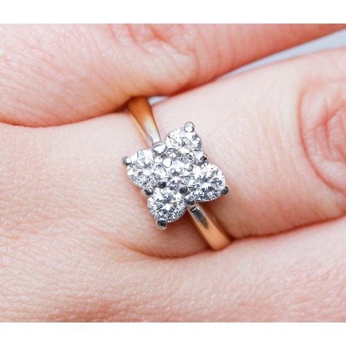 6 - Diamond Brilliant Cut Five Stone Set Ring Mounted in 18 Carat Yellow Gold Total Diamond Carat Weight... 