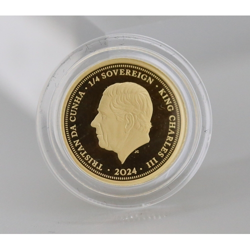 1/4 Sovereign Fine 999.9 Gold King Charles III 80th Anniversary D Day 2024 Encapsulated