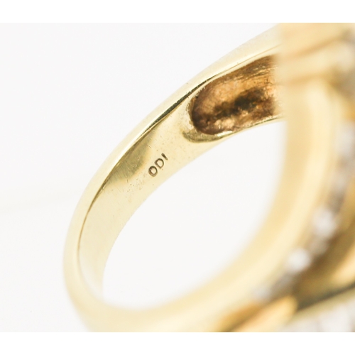 7 - Finely Detailed Marquise Cut Round Cut and Tapered Baguette Cut Diamond Set Cluster Ring Mounted in ... 