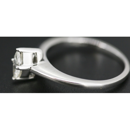 71 - Four Claw Set Marquise Cut Diamond Solitaire Ring Set in 18 Carat White Gold Total Diamond Carat Wei... 