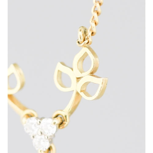 72 - Finely Detailed Opal and Diamond Set Ladies Pendant Necklace Mounted on 18 Carat Yellow Gold Chain 4... 