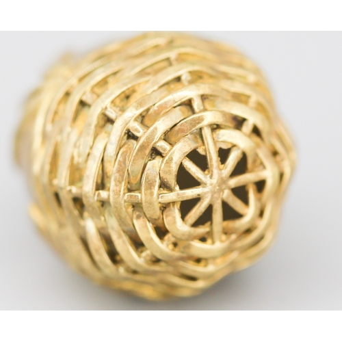 74 - Russian Gilt Silver Swan Motif Egg Pendant 2.5cm