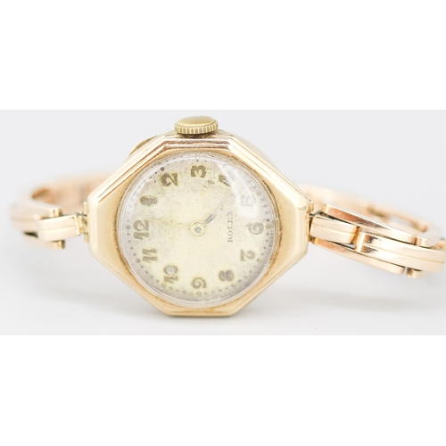 77 - Rolex 9 Carat Yellow Gold Watch Inscribed to Back 'J.Gaskell Pear Tree Cottage Fulbourn Cambridge'