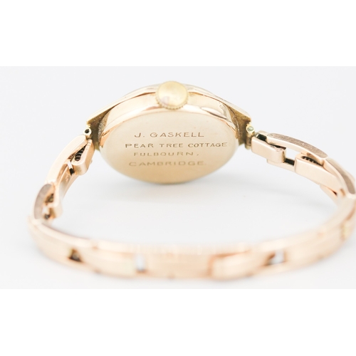 77 - Rolex 9 Carat Yellow Gold Watch Inscribed to Back 'J.Gaskell Pear Tree Cottage Fulbourn Cambridge'