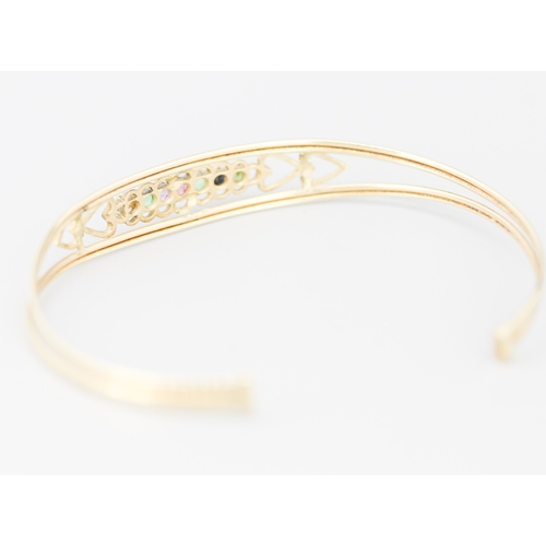 79 - Acrostic 'Dearest' Diamond, Emerald, Amethyst, Ruby, Sapphire and Tourmaline Set Cuff Bracelet Mount... 