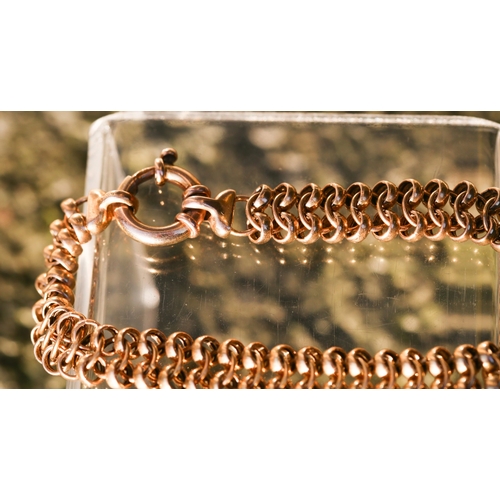 8 - 9 Carat Yellow Gold Fancy Link Bracelet 20cm Long 1cm Wide